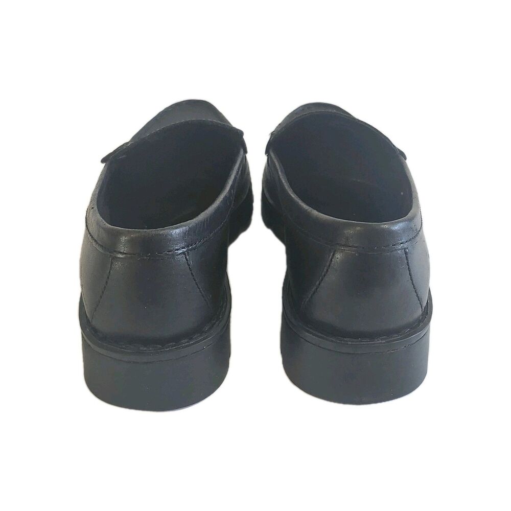 Born Womens Black Leather Slip On Penny Loafers Shoes Size 8 M F75103 - Picture 3 of 9